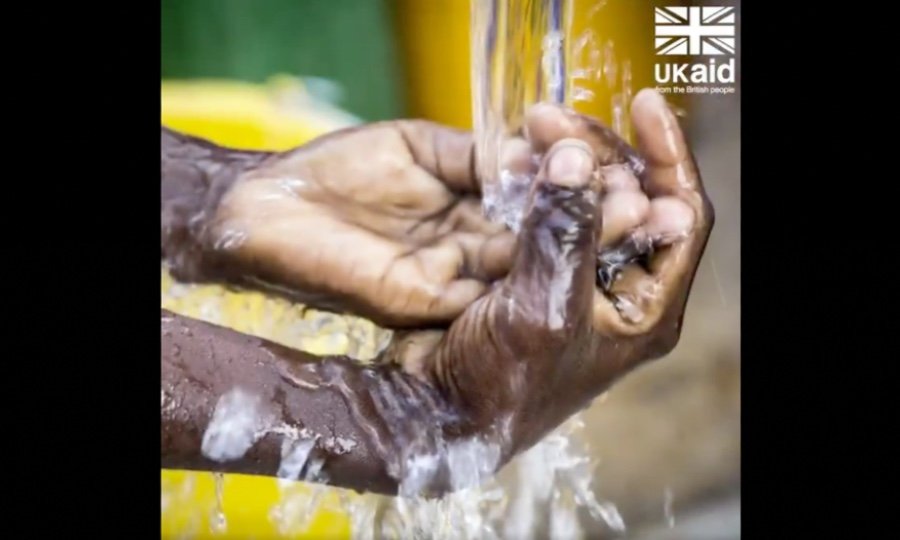 Screenshot from UKaid hand washing video