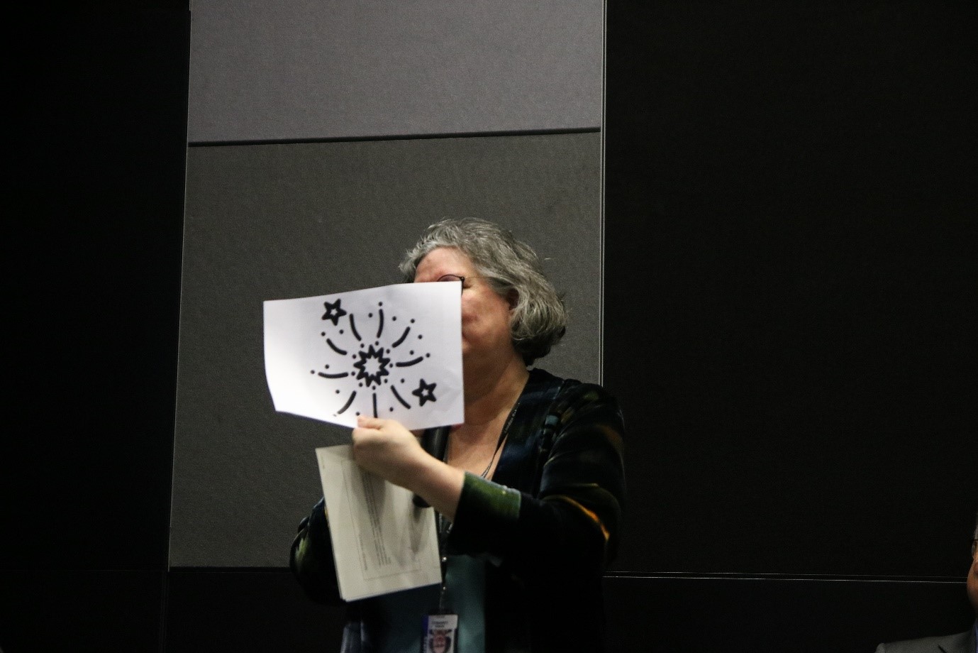 Professor Oona Campbell  used effective props during the Symposium debate