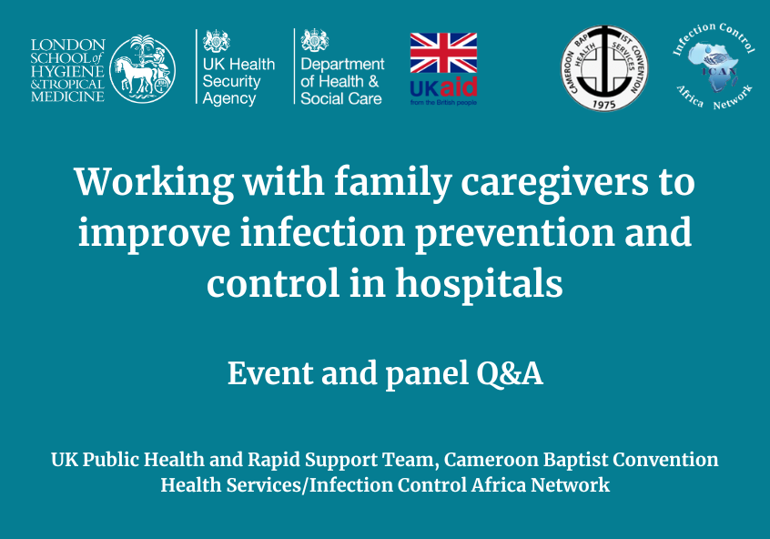 Branded event card for talk and Q&amp;A session about working with family caregivers to improve IPC in hospitals