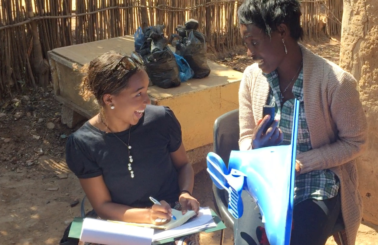 Jasmine working one of the CIDRZ research assistants for her MSc summer project research work in Lusaka, Zambia. 