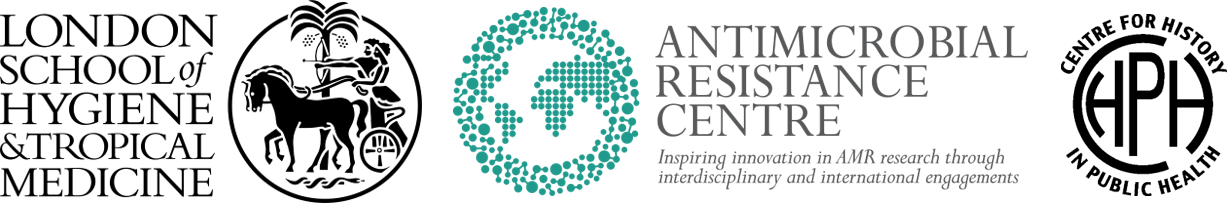 LSHTM, AMR, and Centre for History in Public Health logo lockup