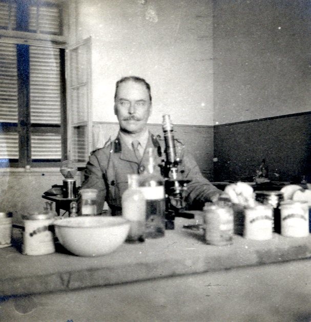 Ronald Ross in a laboratory