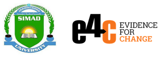 The logos of SIMAD University and e4c side-by-side