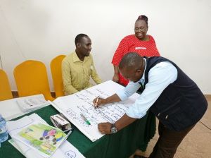 Participants doing group work during the Training of trainers 