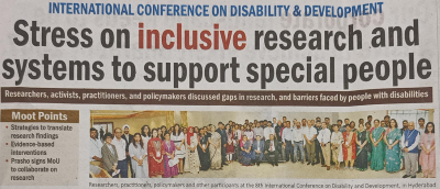 a picture of a newspaper clipping of a conference in india