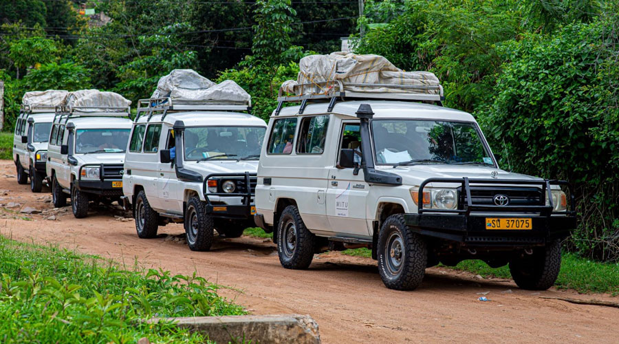 MITU vehicles arriving from a vaccination field activity