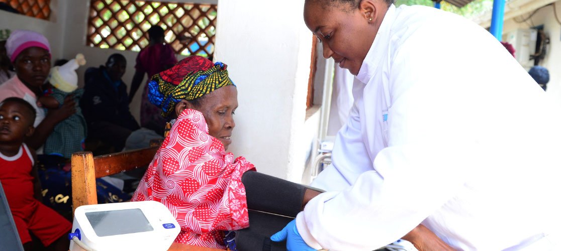 A health worker attending 