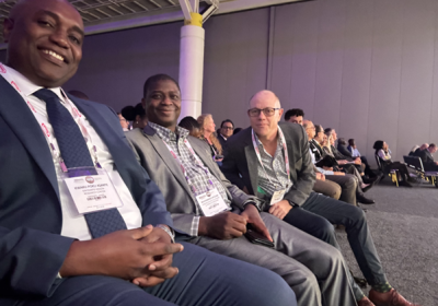 From left to right its KP Asante, Mohammed Afolabi (also LSHTM) and Chris Drakeley at the awards ceremony at the ASTMH conference in New Orleans