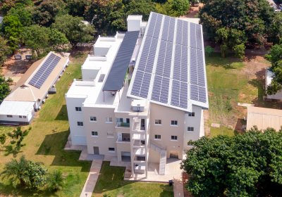 Aerial view of the new Micro-Biology Lab at the MRC Fajara Campus.