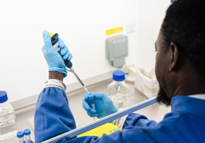 Scientist working in Keneba