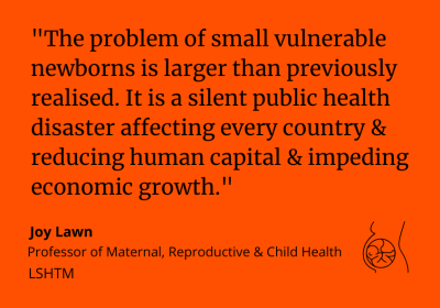 Joy Lawn said: &quot;The problem of small vulnerable newborns is larger than previously realised. It is a silent public health disaster affecting every country &amp; reducing human capital &amp; impeding economic growth.&quot;