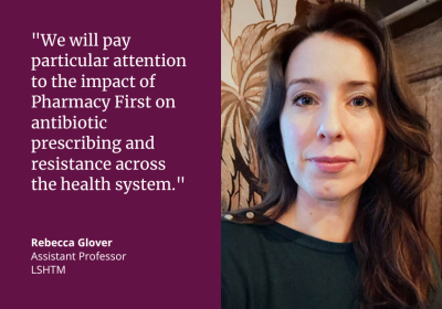 &quot;We will pay particular attention to the impact of Pharmacy First on antibiotic prescribing and resistance across the health system.&quot; Rebecca Glover, Assistant Professor, LSHTM