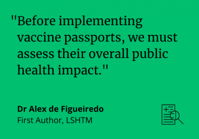 &quot;Before implementing vaccine passports, we must assess their overall public health impact&quot;, says First Author, Dr Alex de Figueiredo