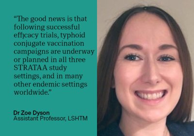 &quot;The good news is that following successful efficacy trials, typhoid conjugate vaccination campaigns are underway or planned in all three STRATAA study settings, and in many other endemic settings worldwide.” - Dr Zoe Dyson