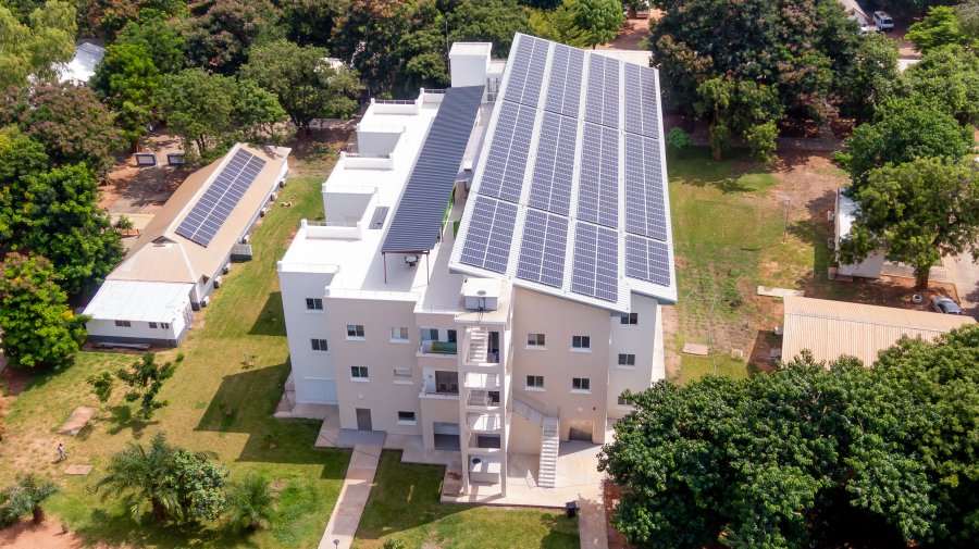 Aerial view of the new Micro-Biology Lab at the MRC Fajara Campus.