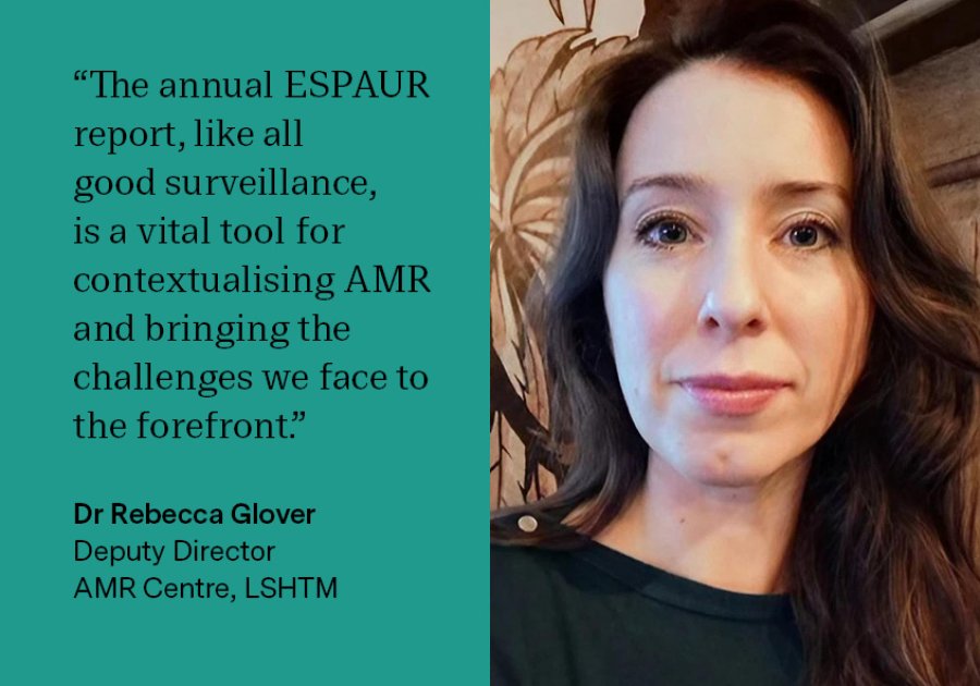 &quot;...The annual ESPAUR report, like all good surveillance, is a vital tool for contextualising AMR and bringing the challenges we face to the forefront.&quot; Dr Rebecca Glover, Deputy Director, AMR Centre, LSHTM